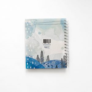 CUADERNO MEDIO OFICIO LINEAS, DISEÑO BOSQUE AZUL