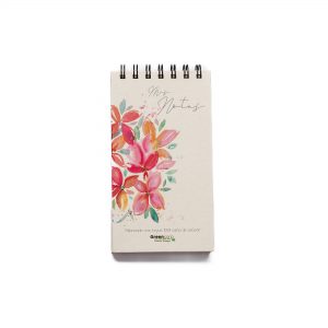 LIBRETA HOJAS LISAS FLORES COLORES